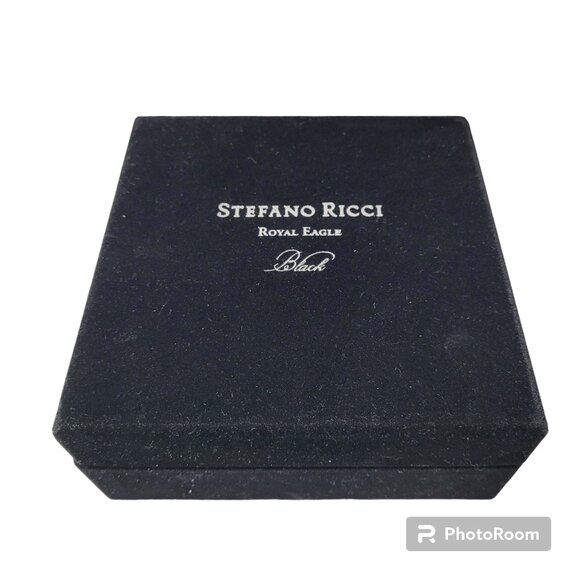 Stefano Ricci Gift Box Velvety Black Empty Square Royal Eagle Silver Logo 6 X 6 - Picture 1 of 15